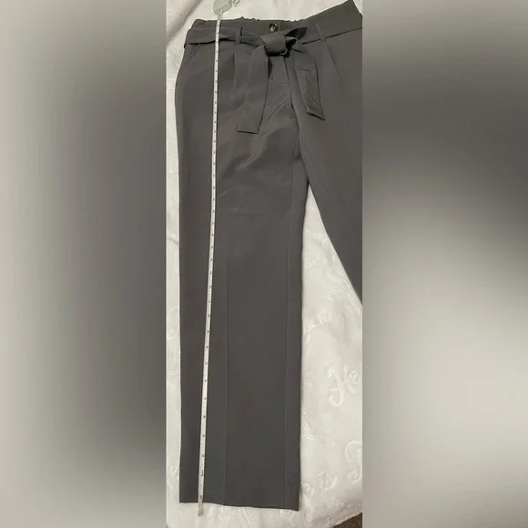 One by Chapter One Gray Women's Ankle Belted Tie-Waist Pants - Picture 4 of 4